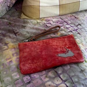 Nantucket leather clutch